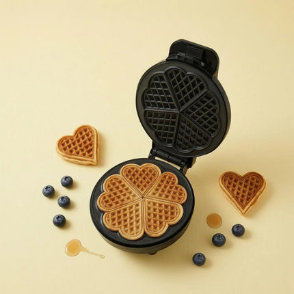 Clamshell Waffle Maker Non-Stick Electric Waffle Maker Small Appliance Indicator Lights Black