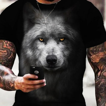 Animal Pattern Men's T-Shirt 3D Barbarian Bear Short Sleeve Fashion Personalized T-Shirt Loose Oversized T-Shirt Men's Clothing
