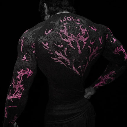 2026 New Dragon Awakening Pattern Gym Long Sleeve Top for Spring and Summer Running Swimming Weightlifting Fitness Clothes