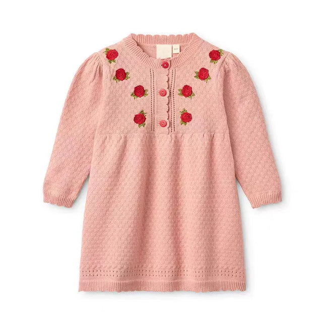2025 Autumn Winter Kids Sweaters Baby Knit Cardigan Jacket Vest Strawberry Girls Princess Dress Long Sleeve Tee Shirt Pant Cloth
