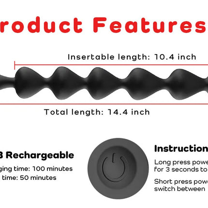 Anal Bead Vibrator For Men Vagina Clitoris Stimulator Vibrating Butt Plugs Huge Anal Dildo Prostate Massage Adult Sex Toys 18+
