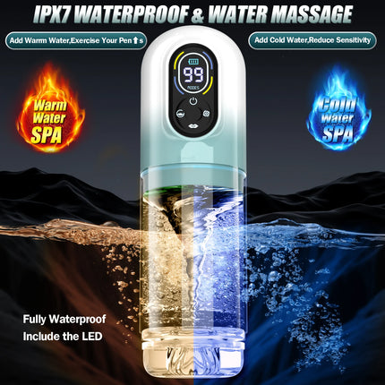 Automatic Male Masturbator 9 Vibrating Thrusting Rotation Sucking Licking Function LED Display Vacuum Penis Pump Sex Toy for Men