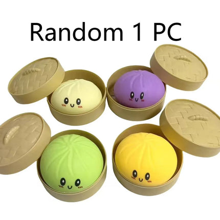 Giant Squishy Dumplings Stress Relief Fidget Toy Colorful Simulation Food Steamed Stuffed Bun Dough Toys Slow-rise Squeeze Toy