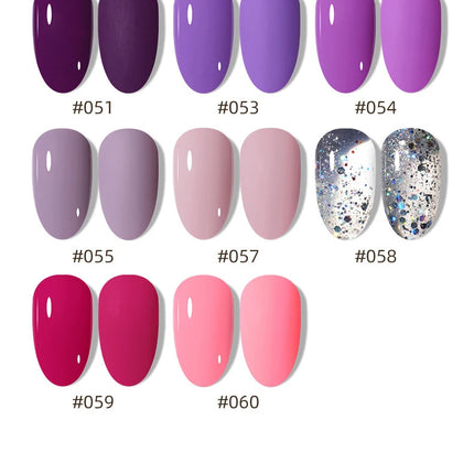 Colored Square Bottle Nail Varnish Gel 60 Colors Gloss Matte Ice-clear Nail Polish Fruit Green Nail Art Soak Off UV Gel Lacquer