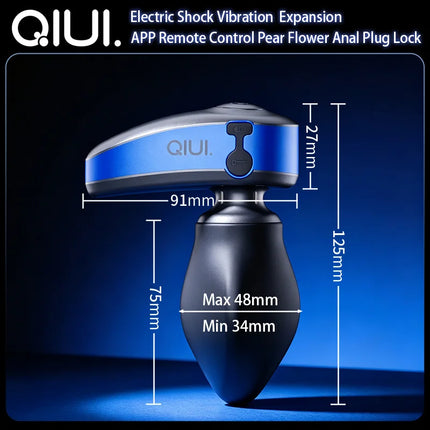 QIUI APP Remote Control Anal Plug Electric Shock Vibration Butt Plug Expansion Adjustable Diameter Anal Plug Lock Sex Toys