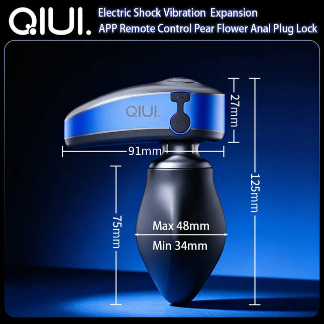 QIUI APP Remote Control Anal Plug Electric Shock Vibration Butt Plug Expansion Adjustable Diameter Anal Plug Lock Sex Toys