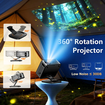 XIWBSY 2026 Portable 4K UHD Projector 42000Lumens Movie Google TV Projector BT5.4 WiFi6 Android TV 11.0 Smart Home Projector