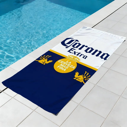 C-corona Beer Towel Large Quick-Drying Microfiber soft Beach Towel for E-extra Travel Fitness Sauna Bathing Camping