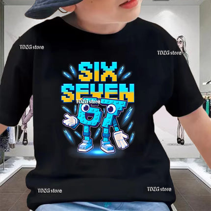 Summer Funny Six Seven 67 Digit Print Children's T-Shirt Casual Cotton Boys Short Sleeve Fashion Comfortable Kids Sport Clothes