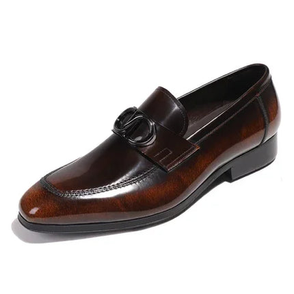 Men's Formal Shiny Handmade Leather Shoes Set Foot Business Casual Slip-on Shoe Shoes