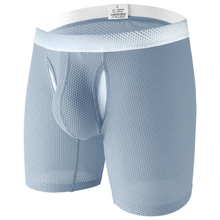 1pcs/2pcs/3pcs Long Leg Boxer Shorts for Men in Breathable Mesh Fabric Sport Underwear