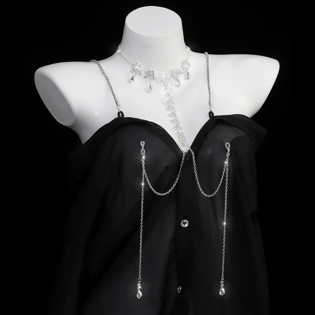 Cosplay Life Nipple Clips with Chain Non-Vibrator Nipple Clamp SM Bondage Fittings Sex Toys Nipple Stimulation Juguetes Sexuales