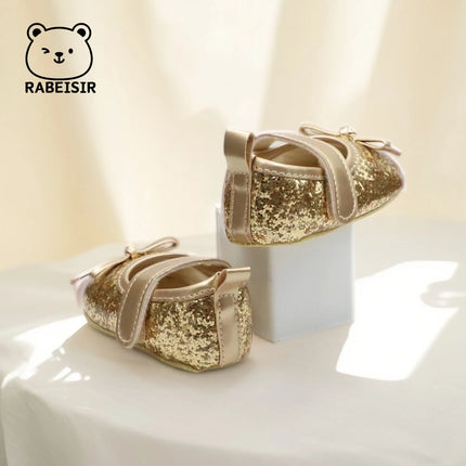 Baby girl princess shoes birthday shoes 0-18 months baby walking shoes soft soled bow shoes