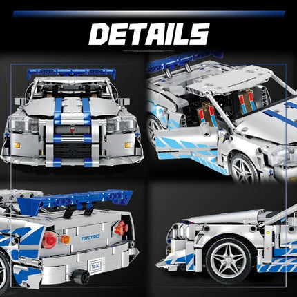 Technical MOC 42210 God of War GT -R34 Sports Car Building Blocks LED RC Kit Best Halloween Christmas Birthday Party Guest Gift