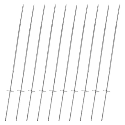 10Pcs High-Temp Resistant Stainless Steel Barbecue Skewers Gear-Type Reusable Grilling Skewers for Kabobs Oven Bbq Party Camping