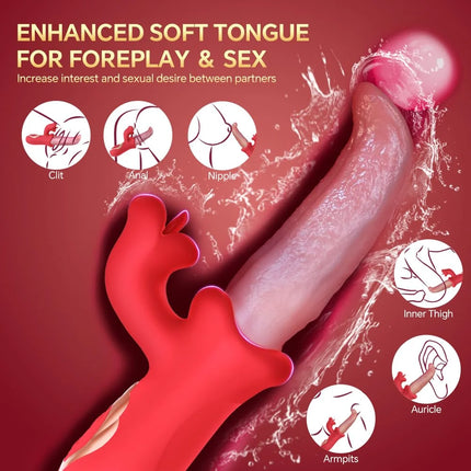 Powerful Tongue Licking Vibrator Female G-Spot Vagina Massager Dildo Thrusting Swing Clitoris Stimulator Women Sex Toy for Adult