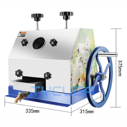 Stainless Steel Sugar Cane Juicer Manual Hand Crank Desktop Sugarcane Bagasse Juice Separator Sugar Cane Machine For Stall Use