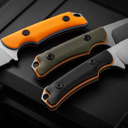 2026 new Outdoor high hardness straight knife integral backbone wilderness survival knife self-defense path-clearing small knife
