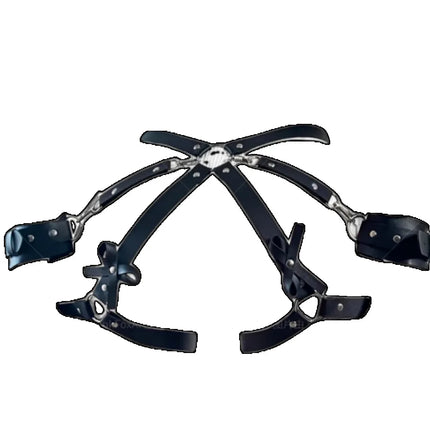 Women Adjustable Leather Bondage Set Waist Belt Thigh Cuffs Handcuffs Restraint Strap Comfort Kit for Couples