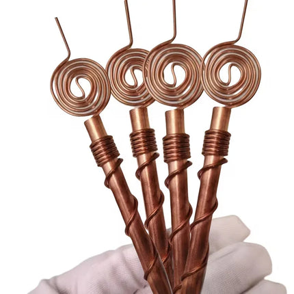 Premium Electroculture Antenna Garden Stakes (4-Pack) - 99.9% Pure Copper  - Handmade CopperCore - Boost Plant Health and Yield