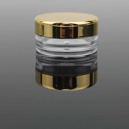 50pcs 3ml Makeup Jar Cosmetic Empty Container with Rose Gold Lid Plastic Small Bottle for Eyeshadow Cream Lip Balm Container