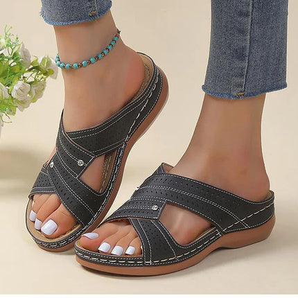Heels Women's Sandals Peep Toe Shoes For Summer Women Sandals Wedge Heel Sandalias De Mujer Heeled Summer Sandals Woman Slippers