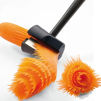 Fruit Vegetable Creative Plastic Cutter Rotating Peeling Cut Flower Kitchen Cooking Hole Shape Cutter Household Gadget
