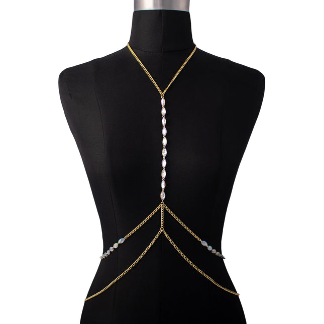 Summer Body Chain Harness Acrylic Waist Belly Chain for Women Sexy Accessories 2025 New Body Jewelry Decoration
