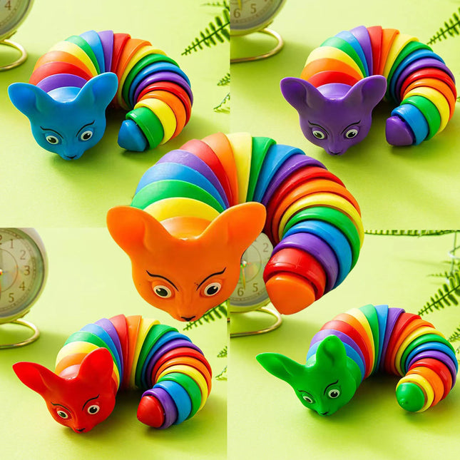2025 New Fidget Slug Toy for Children 3D Colorful Sensory Slug Relieves Fun Decompression Toy Creative Twist Fox/Ant/Fidget Toy