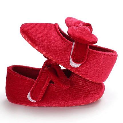 Fashionable Red Baby Shoes for Newborn Girls Cloth Bottom Elegant Noble Casual First Walking Shoes