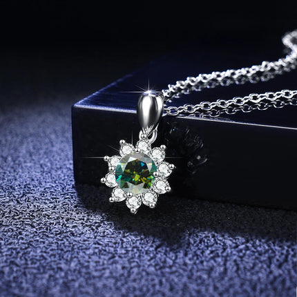 Sterling Silver 925 Moissanite Pendant Necklace For Women Trendy Design D Color VVS Pass Diamond Test Jewelry Gift GRA