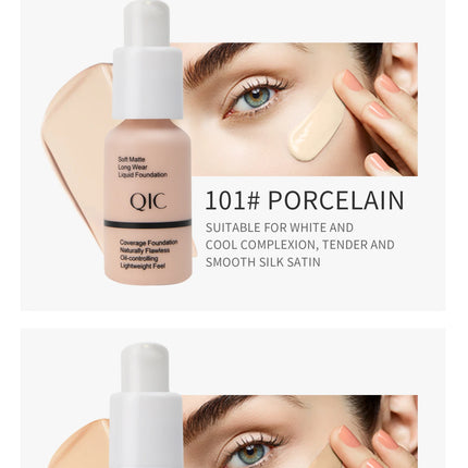 Liquid Foundation Concealer Face Naturally Flawless Matte Oil-Control Waterproof Long Lasting Foundation 30ml 5 Colors Optional