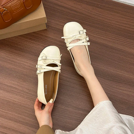 Silver Women Ballet Flats Comfortable Round Toe Shallow Shoes 2026 New Spring Autumn Vintage Ladies Dress Mary Jane Shoes
