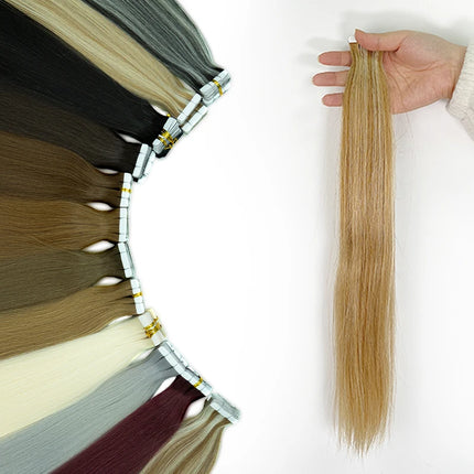 European Double Drawn Russian Human Hair Tape Hair Extension, High Quality Natural Remy Tape In Hair Extension