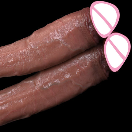 Soft Realistic Skin Feel Human Penis Cheap Dildo Double Silicone Suction Cup Thick Dick Anal Sex Toys Men Women Gay Strapon Cock