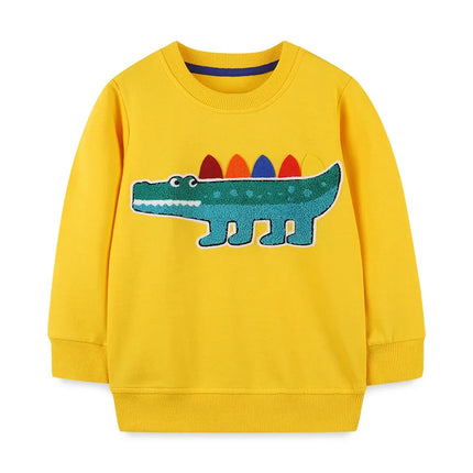 Little maven 2025 Baby Boys Sweatshirt Spring and Autumn Cotton Casual Clothes Fashion Tops for Kids Animal Crocodile Clothes
