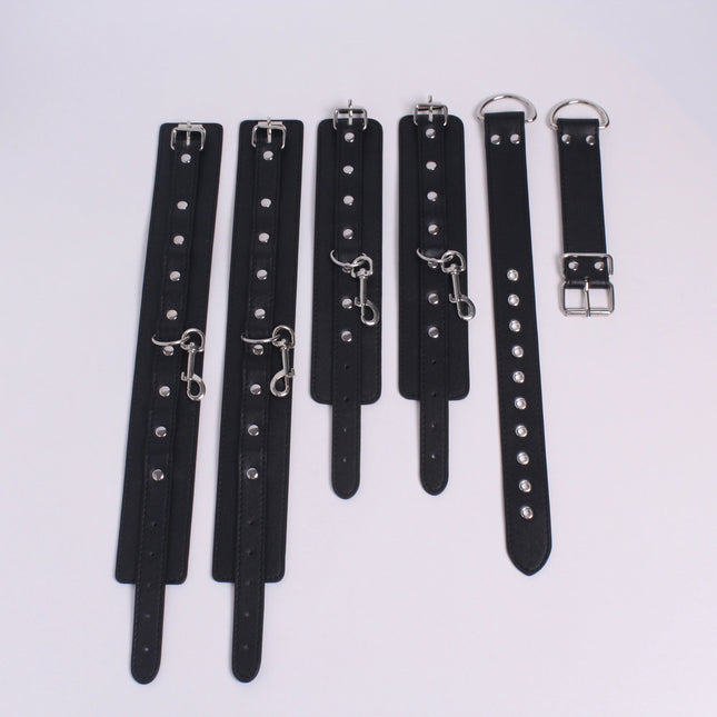Black Leather Bondage Handcuffs Arm Cuffs Restraints Straps Hand Belt Cuffs Slave BDSM Exotic Sex Toys for Adults Couple Games