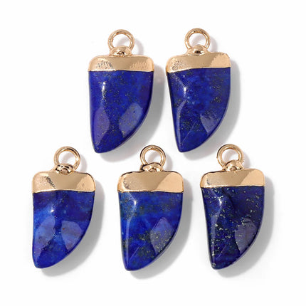 Blue Lapis Lazuli Pendant Gems Cross Hand Oval Shape Natural Stone Lapis Lazuli Charms for Jewelry Making Necklace DIY Bracelet
