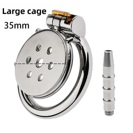 Male Super Mini Chastity Cage Device Stainless Steel Penis Cage Cock Ring Chastity Lock Sex Toys For Men BDSM Sissy