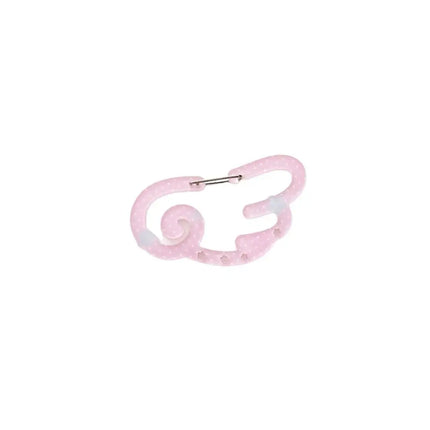 Wings Shape Carabiner Acrylic Candy Color Card Holder Keychain Multipurpose Keyring Hook