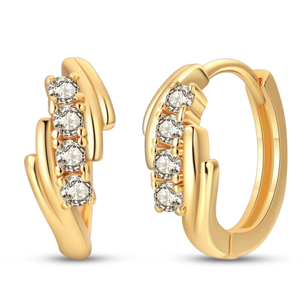 925 Sterling Silver Gold Pearl Hoop Earrings Pave Large Circular Shape Earring Gift for Women Jewelry Anniversary Wedding