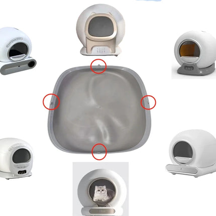 Automatic Cat Litter Box Accessories Silicone Pad Collecting Feces Bottom Capsule Cat Toilet Litter Box