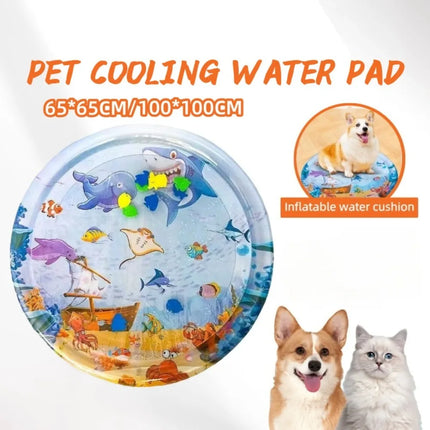 Water Sensory Play Mat for Cat Dog, Thickened Inflatable Foldable Cooling Mat, Portable Durable Interactive Pet Toy Supplies