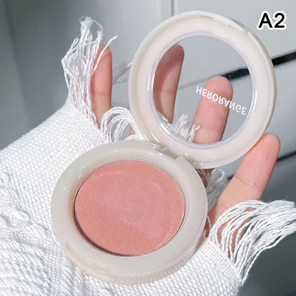 HERORANGE Monochrome Peach Face Blush Palette Mineral Pigment Cheek Blusher Powder Makeup Professional Contour Shadow Blusher