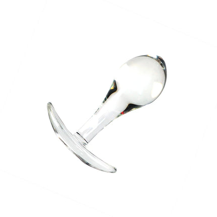 VaHppy Glass anal plug Adult sex toysGIFT lubricant 10g 2.7-3.5cm Gay Women Masturbation Transparent Smooth Easy enter No pain