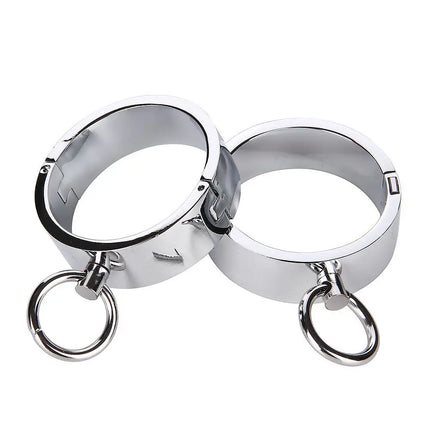 Metal Steel Bondage Handcuffs Ankle Cuffs Neck Collar Slave BDSM Restraint Adult Lock Sex Toys for Couples Sex Set Women Men