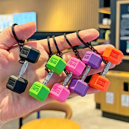 Fashion 3D PVC Dumbbell Keychain Mini Barbell Keyring Sports Gym Gift For Fitness Enthusiasts