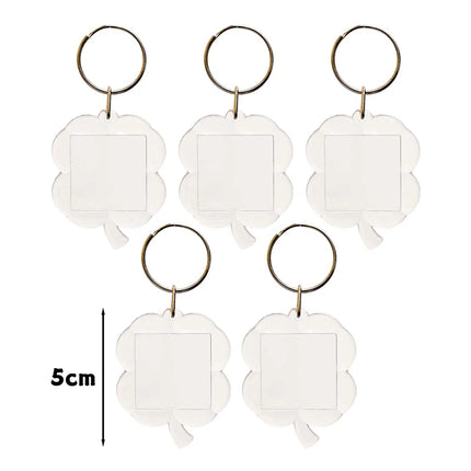 5/50Pcs Transparent Photo Frame Keychain Tassels Snap-In Custom Insert Photo Acrylic Blank Keyring Clear Blank Picture Pendant