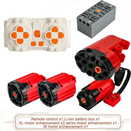 MOC Blue-tooth APP Remote Control Set - Rechargeable Battery Box Motor Set Speed Controller for PF Building Block Modifications