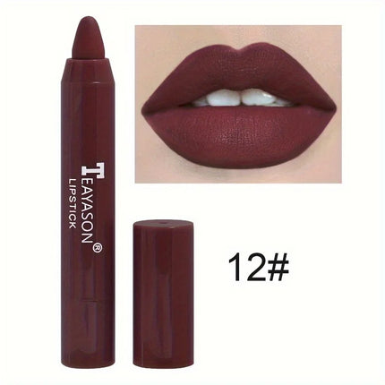 12 Colors Matte Lipstick, Pigmented Moisturizing Lip Gloss, Easy-to-apply Lip Gloss, Matte Rotating Lipstick Pen